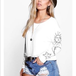 boohoo sun, moon, and stars top